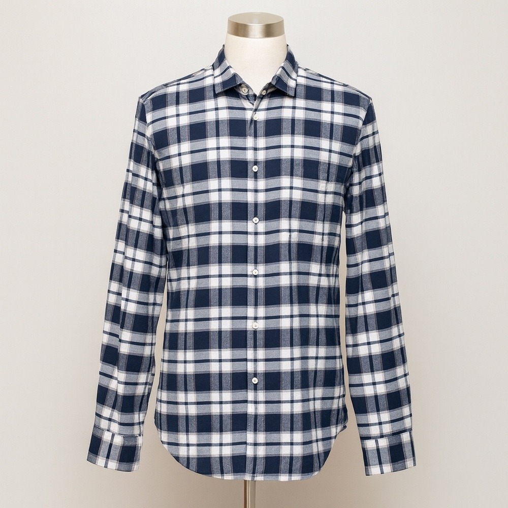 Good Man Brand Mens Shirt Size S Small Grey Plaid Button Down Long Sleeve NWT